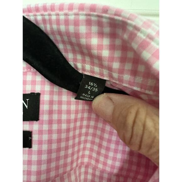 Polo Ralph Lauren Men's Pink Checkered black label Button Up Dress Shirt Size L - Picture 3 of 4